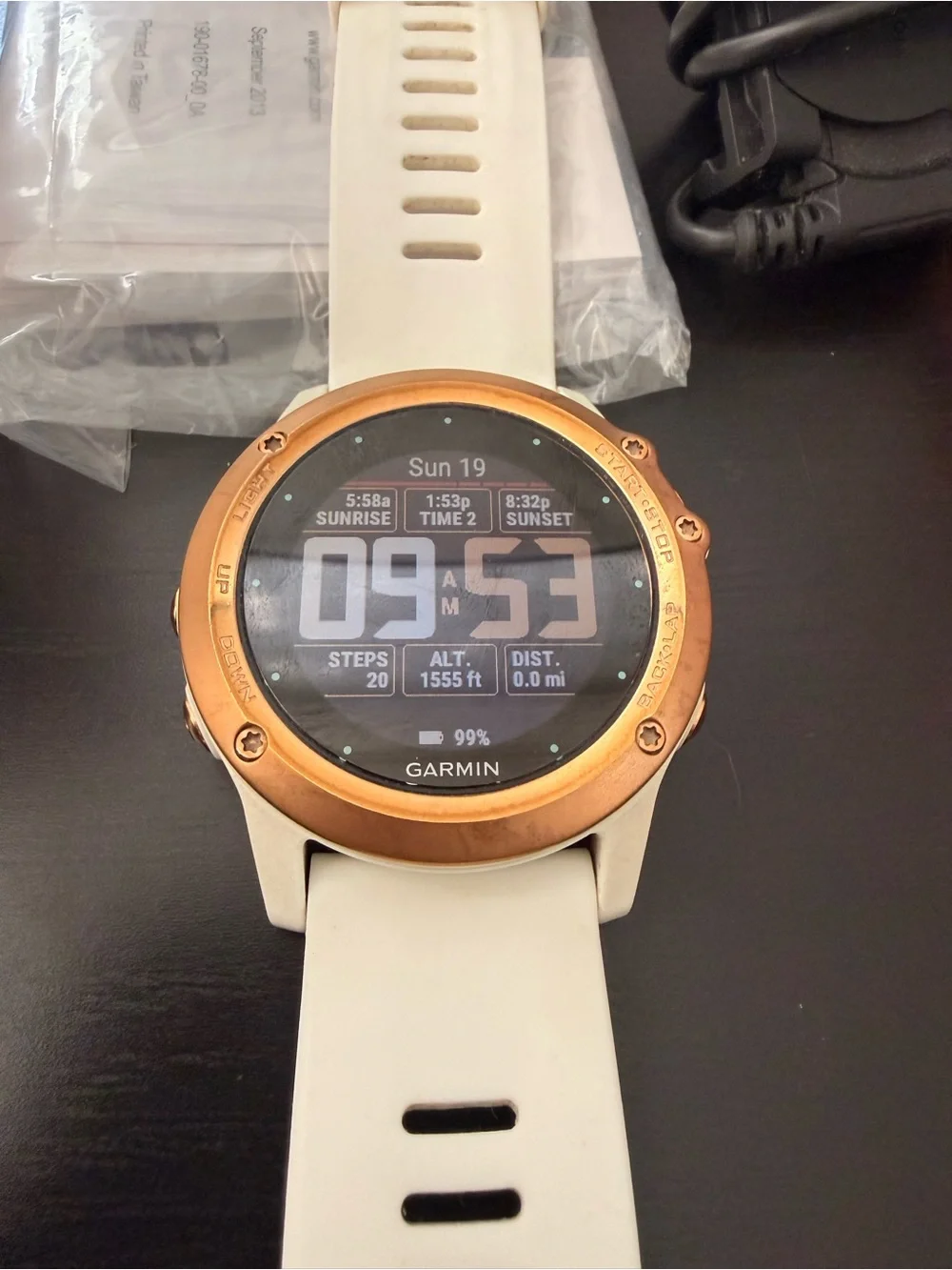 garmin Fenix 3 Sapphire Edition Multi Sport Training GPS Watch-Rose Gold Bezel
